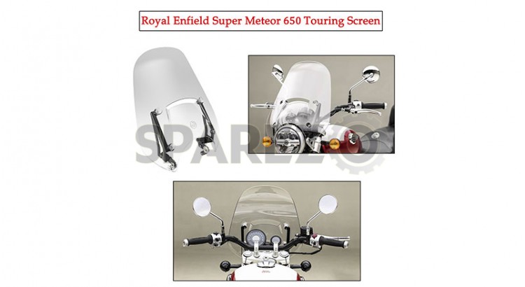 For Royal Enfield Super Meteor 650 Touring Screen Kit Clear - SPAREZO